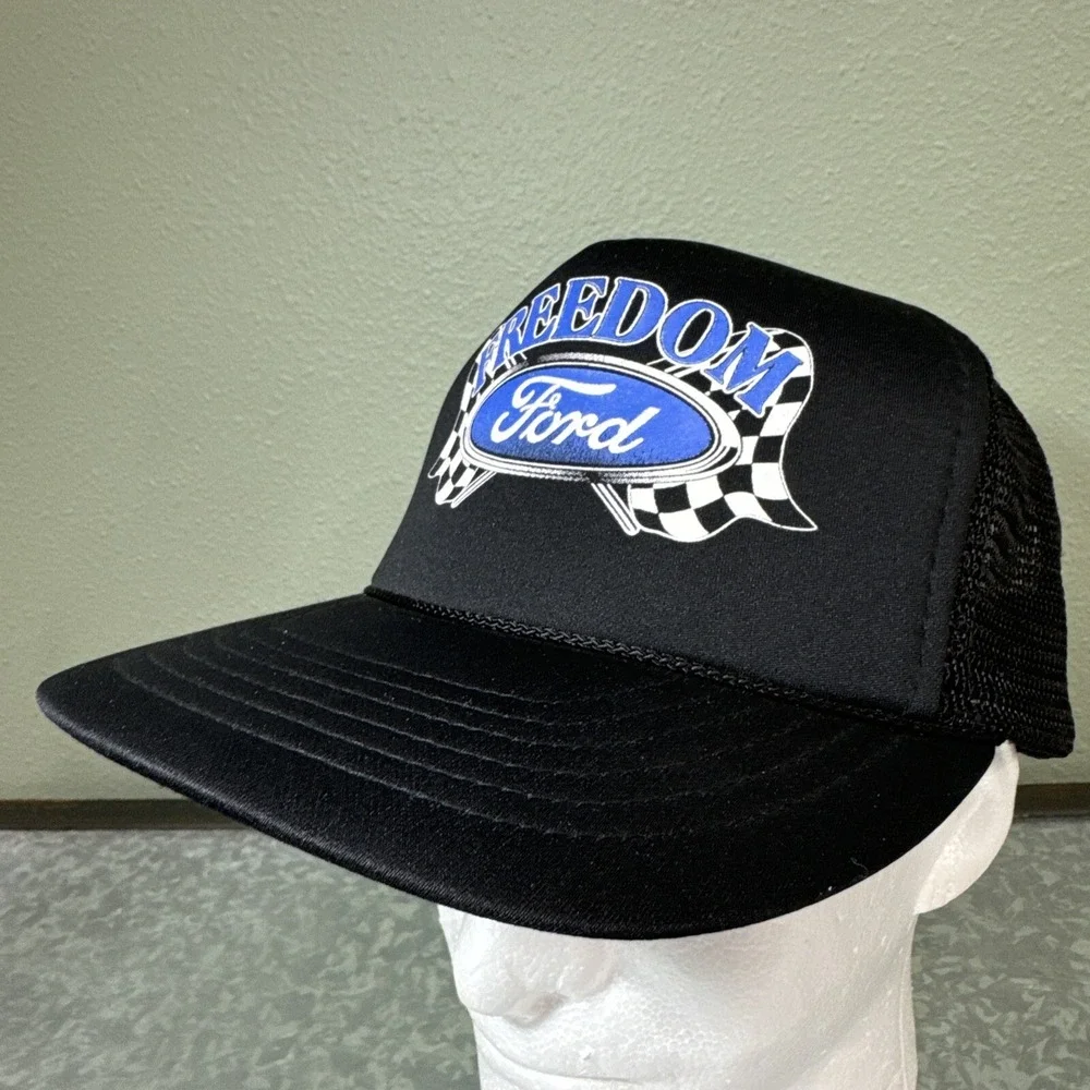 Vintage Freedom Ford Black Rope‎ Snap Back Hat One Size RARE 90's Streetwear KC
